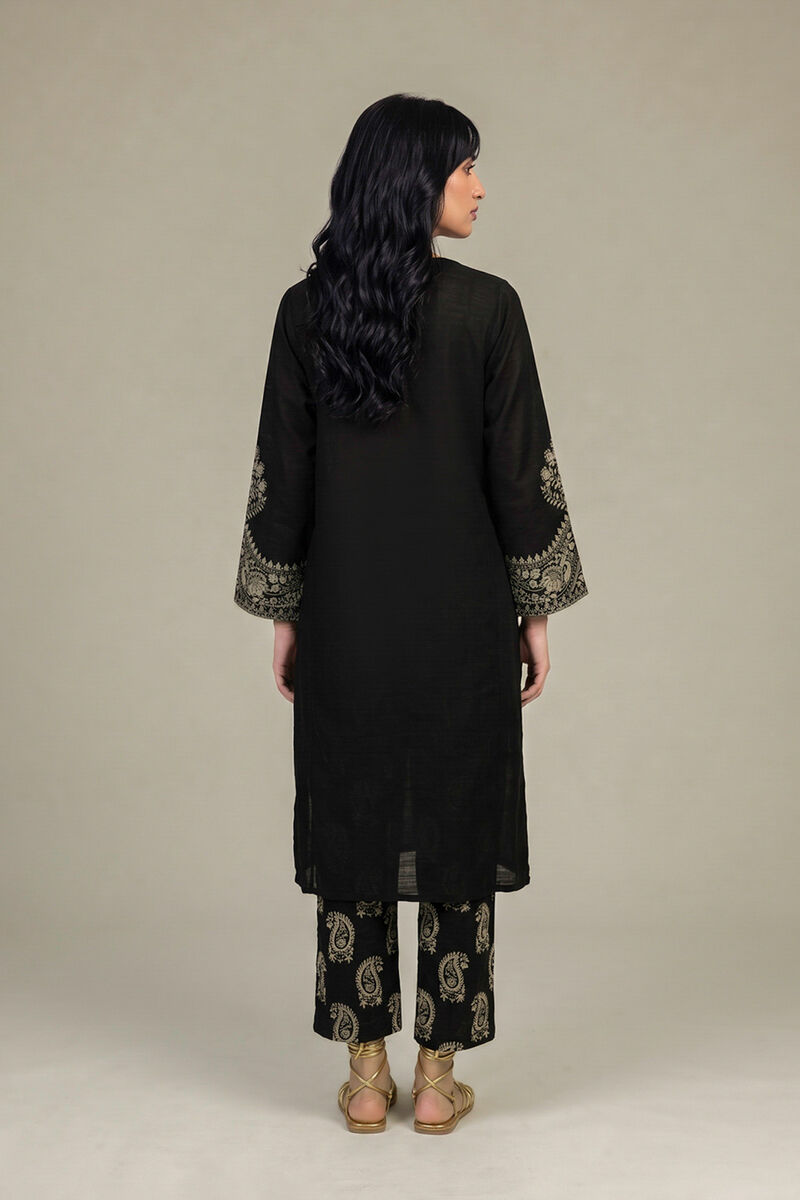 Printed | Light Khaddar | Black Khaddar Kurta | USD 45.00
