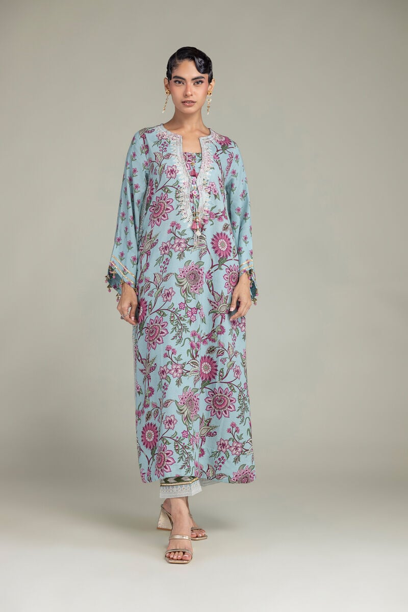 Embroidered | Raw Silk | Floral Silk Pants | USD 35.00