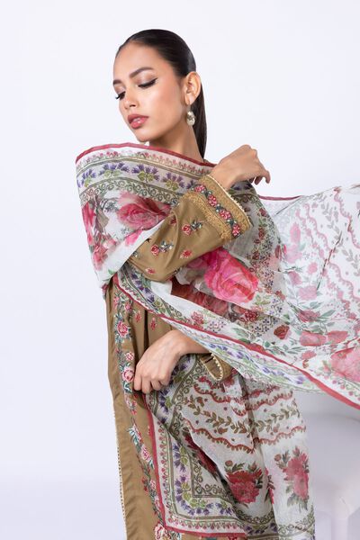 Printed | Karandi Net | Dupatta | USD 16.00