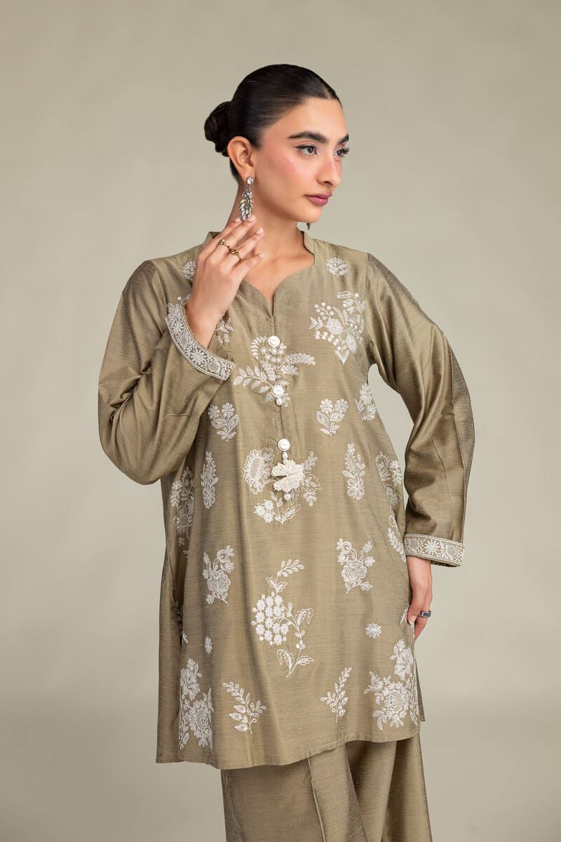 Printed | Raw Silk | Floral Silk Kurta | USD 55.00