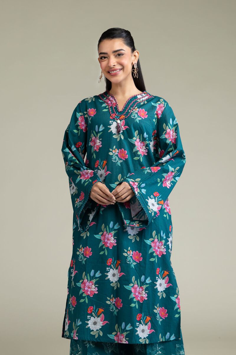 Printed | Cotton Dobby | Floral Longline Kurta | USD 35.00
