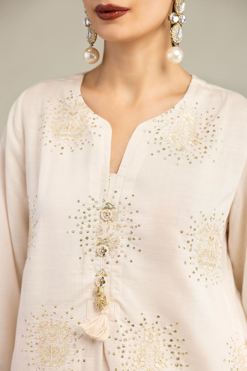 Embroidered | Raw Silk | Short Silk Kurta | USD 45.00