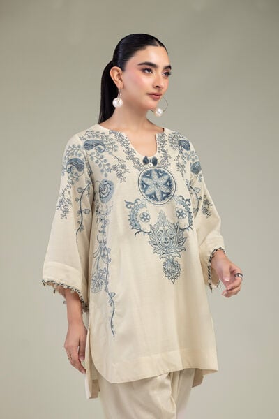 Embroidered | Raw Silk | Short Silk Kurta | USD 60.00