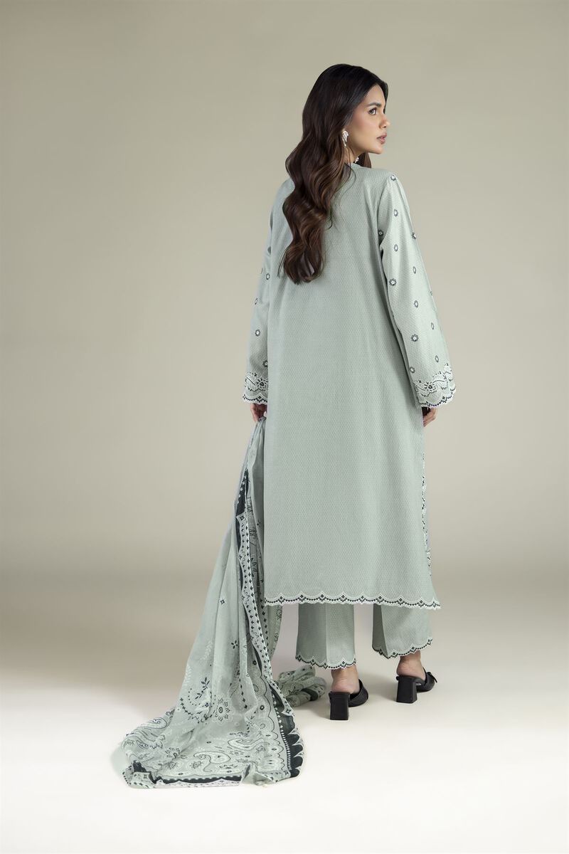Embroidered | Cotton Dobby | 3-Piece Tailored Set | USD 80.00