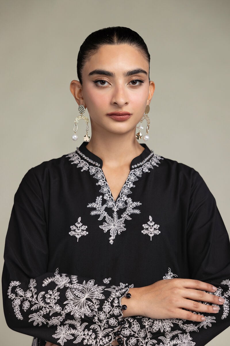 Raw Silk | Black Silk Kurta | USD 70.00