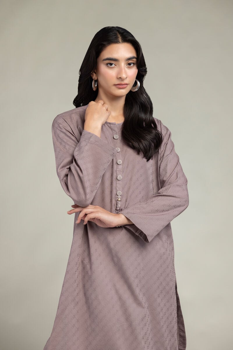 Dyed | Cotton Dobby | Cotton Longline Kurta | USD 35.00