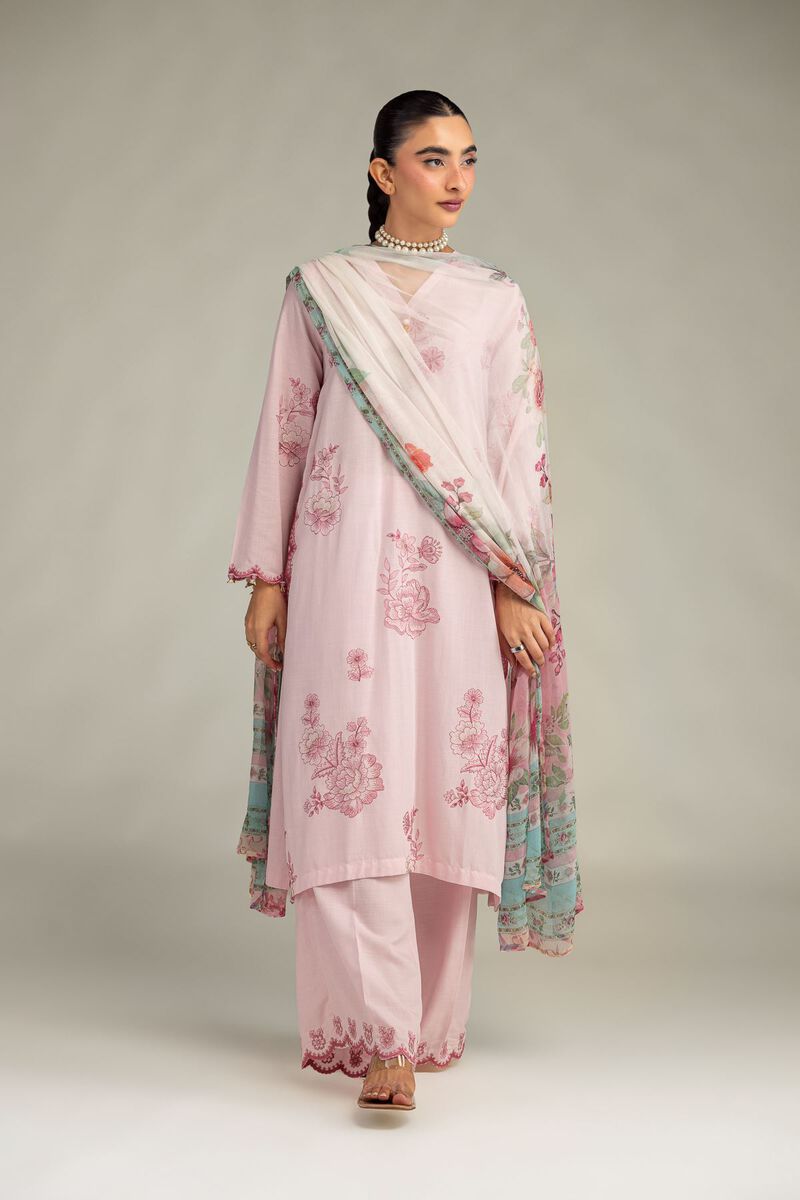 Embroidered | Mesuri | Pink Floral Dupatta | USD 30.00