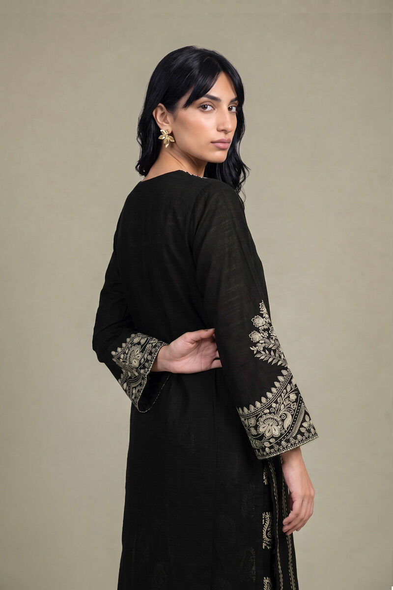 Printed | Light Khaddar | Black Khaddar Kurta | USD 45.00