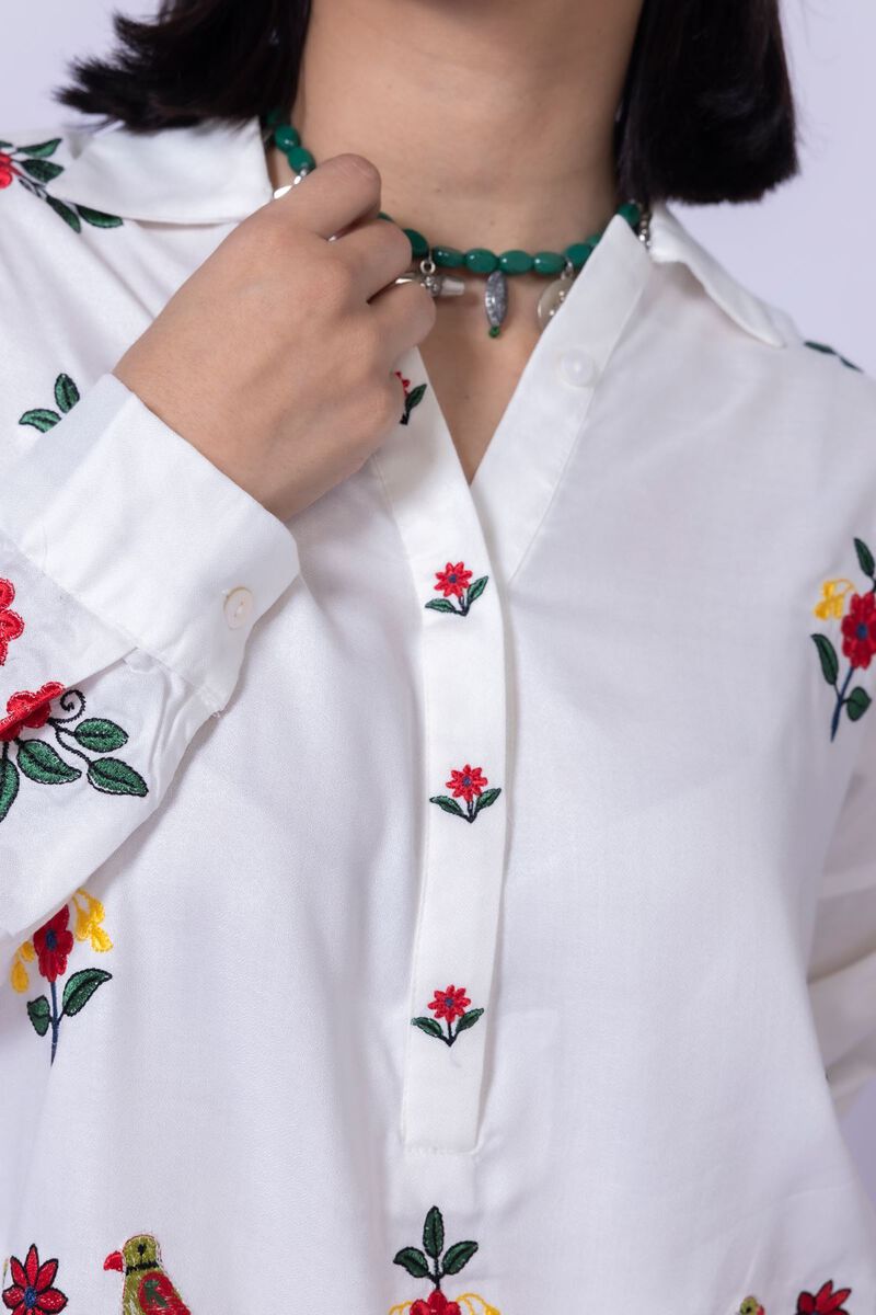 Embroidered | Viscose Crepe | Blouse | null
