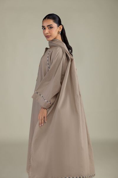 Textured Lawn | Embroidered | Beige Lawn Dupatta | USD 30.00