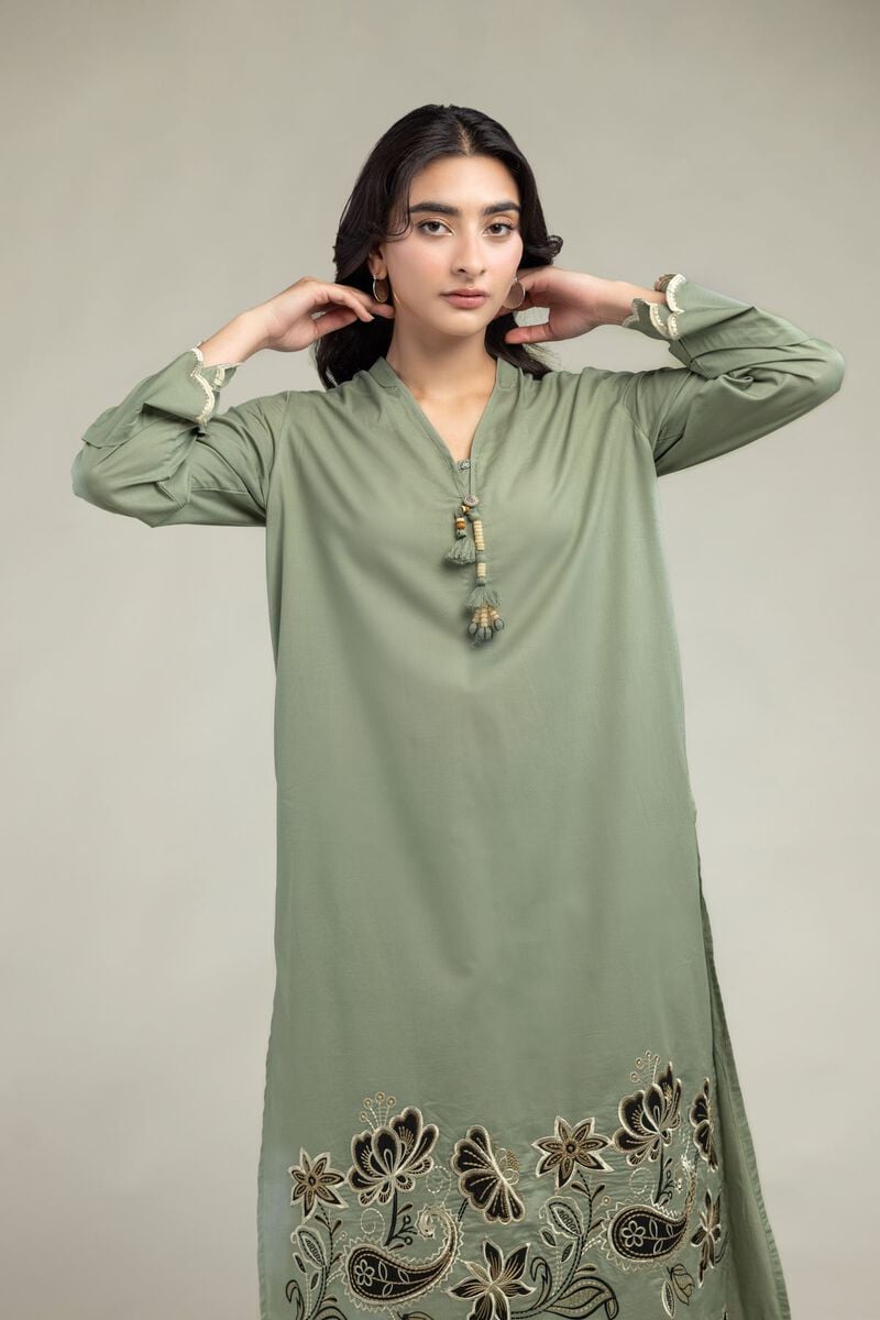 Cambric | Long V-Neck Kurta | USD 55.00