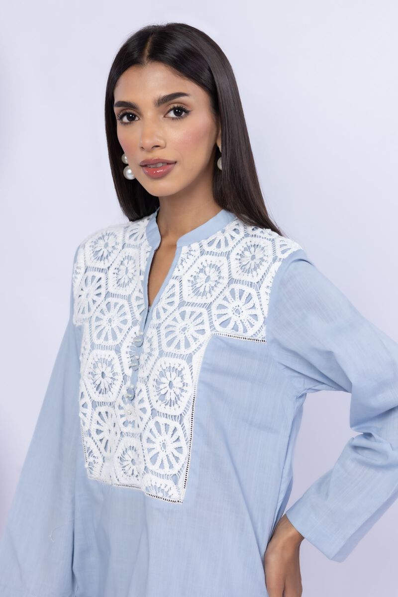 Embroidered | Crosshatch Poplin | Kurta | USD 17.50