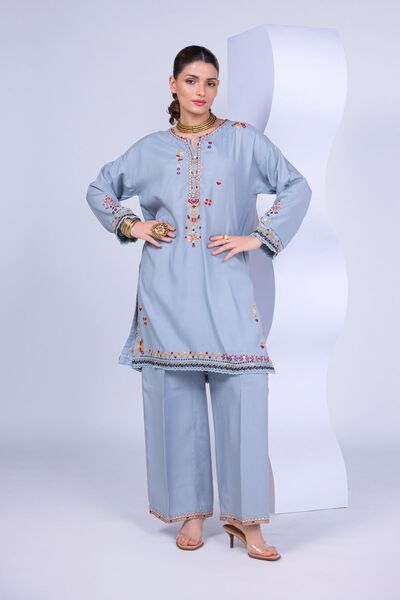 Embroidered | Russian Raw Silk | Pants | USD 23.00