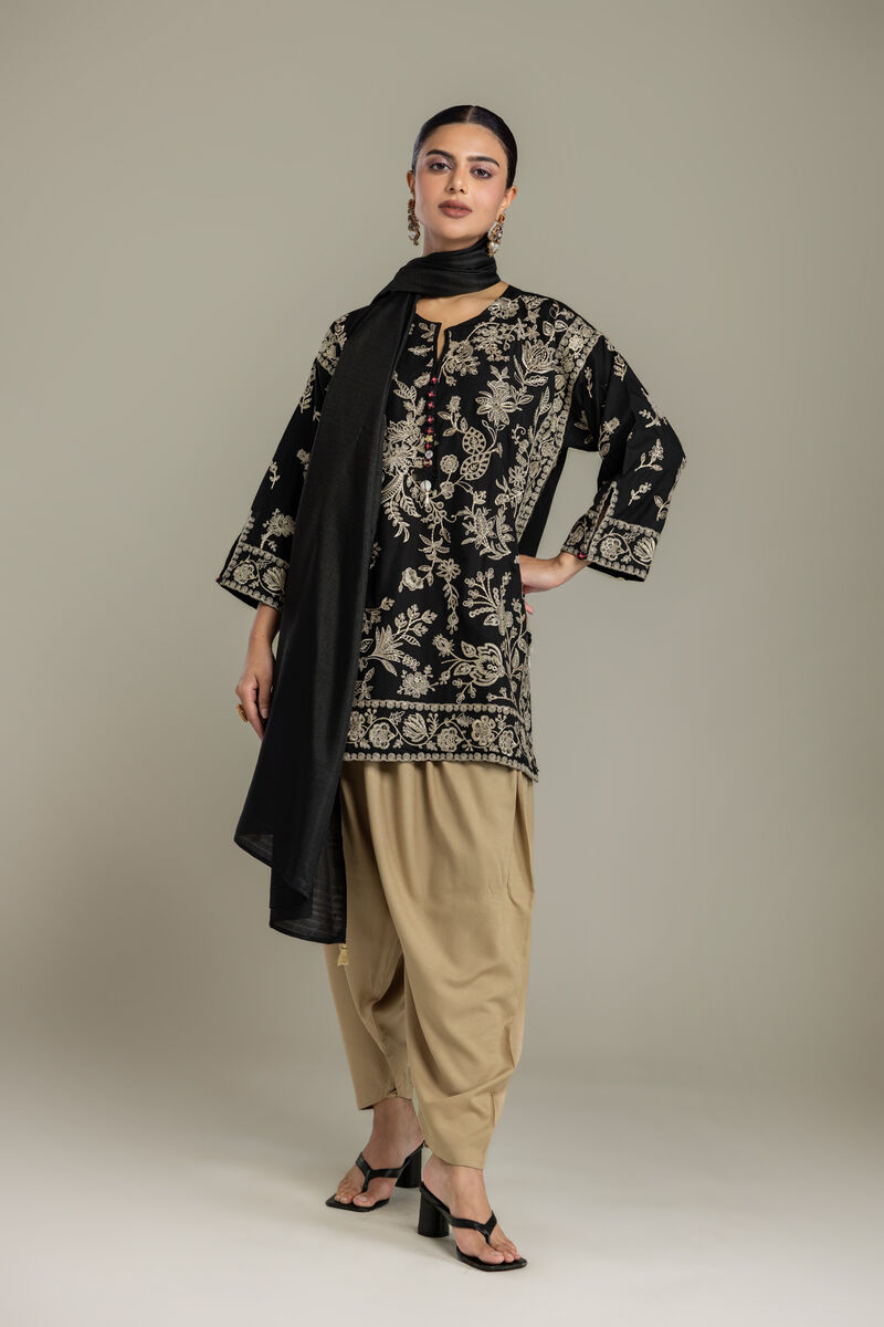 Printed | Polyester Silk | Black Solid Dupatta | USD 35.00