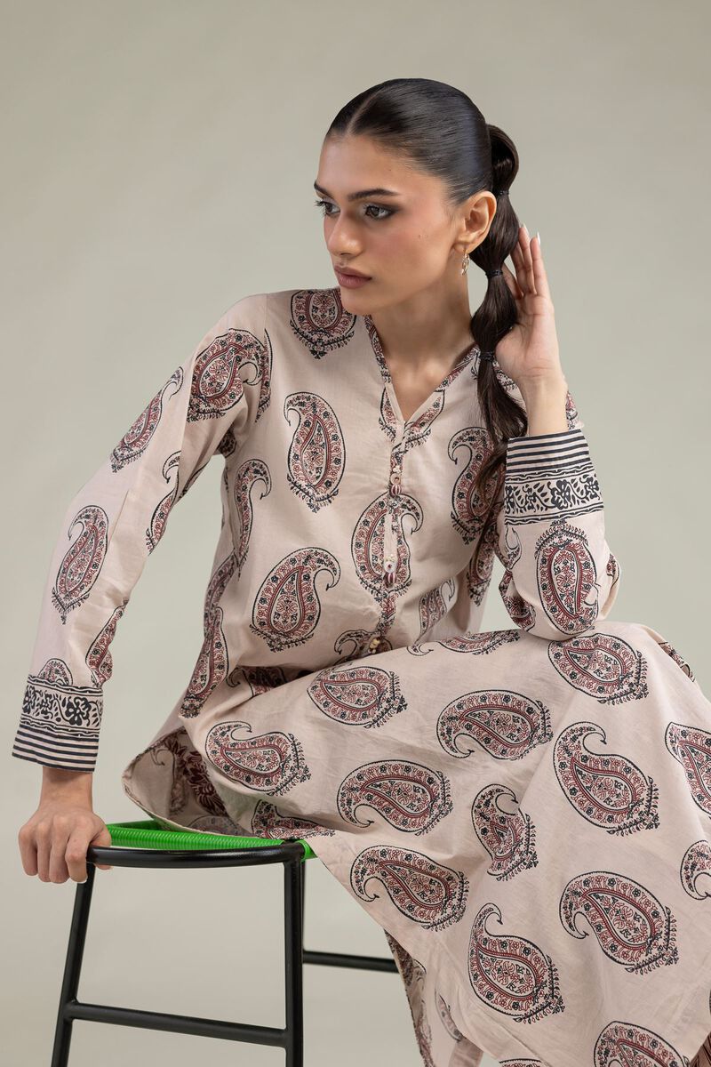 Printed | Cambric | Paisley Longline Kurta | USD 40.00