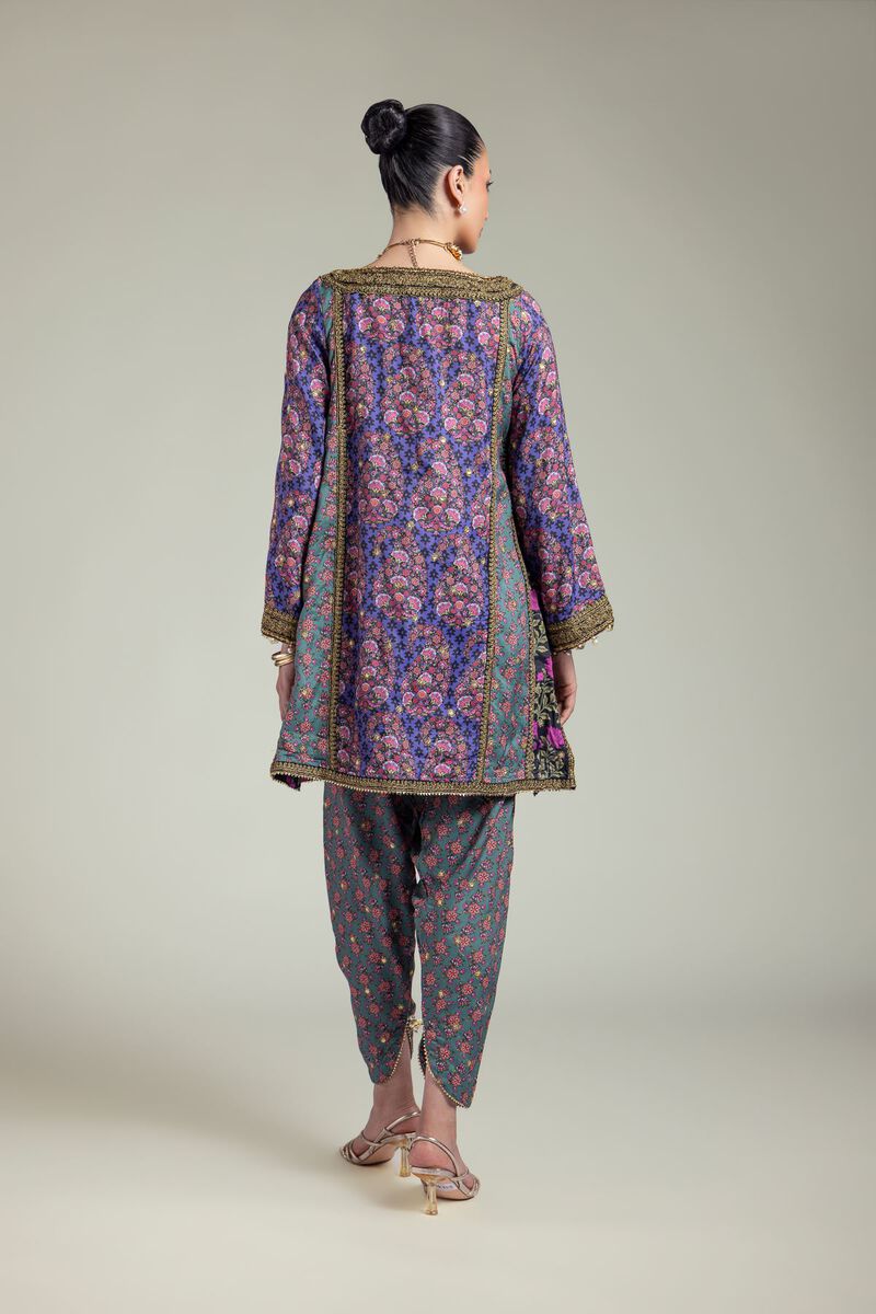 Embroidered | Raw Silk | Floral Co-ord Set | USD 125.00