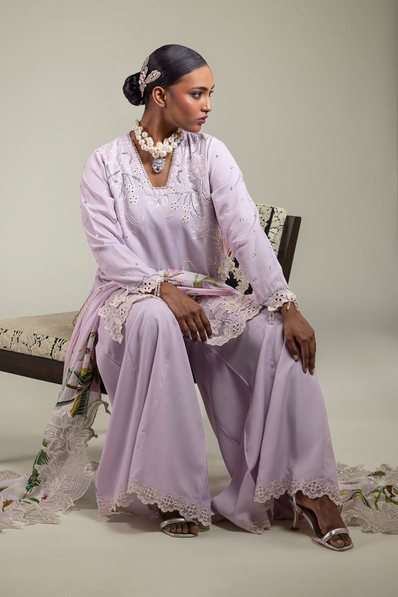 Raw Silk | 3-Piece Embroidered Suit | USD 180.00