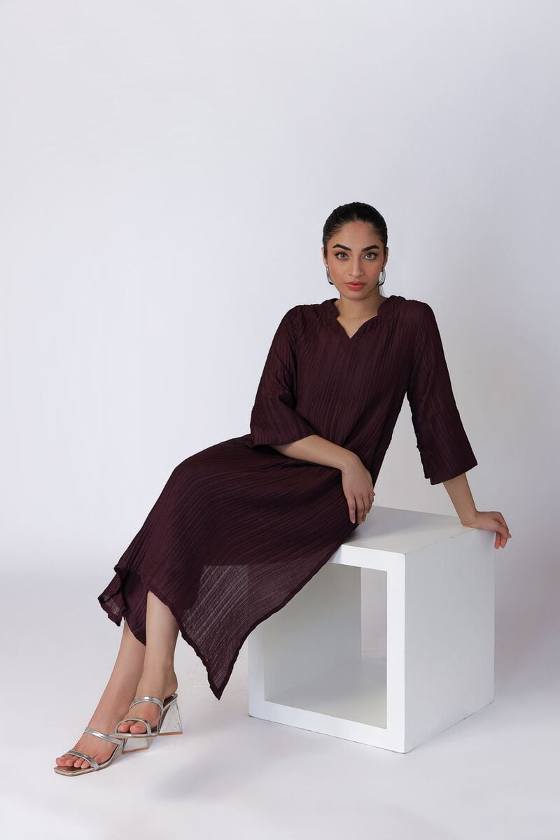 Dyed | Ripple Crinkle | Kurta | USD 25.00