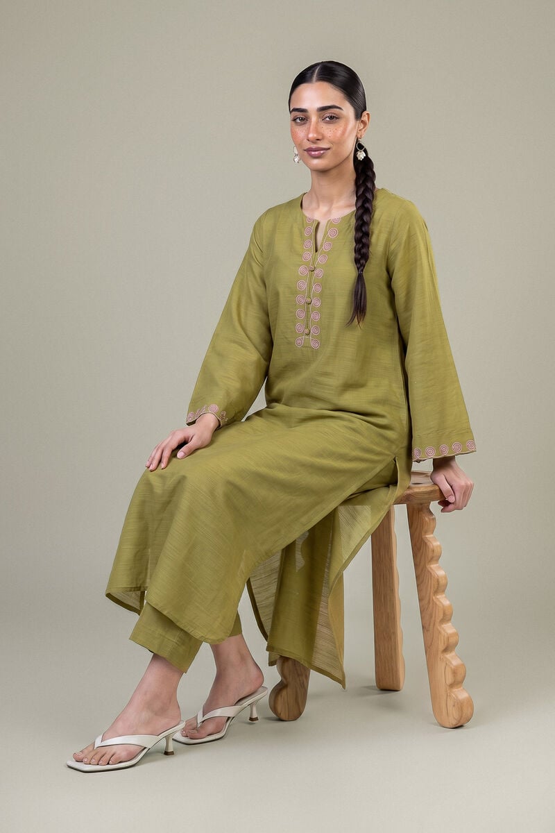 Embroidered | Light Khaddar | Longline Khaddar Kurta | USD 40.00
