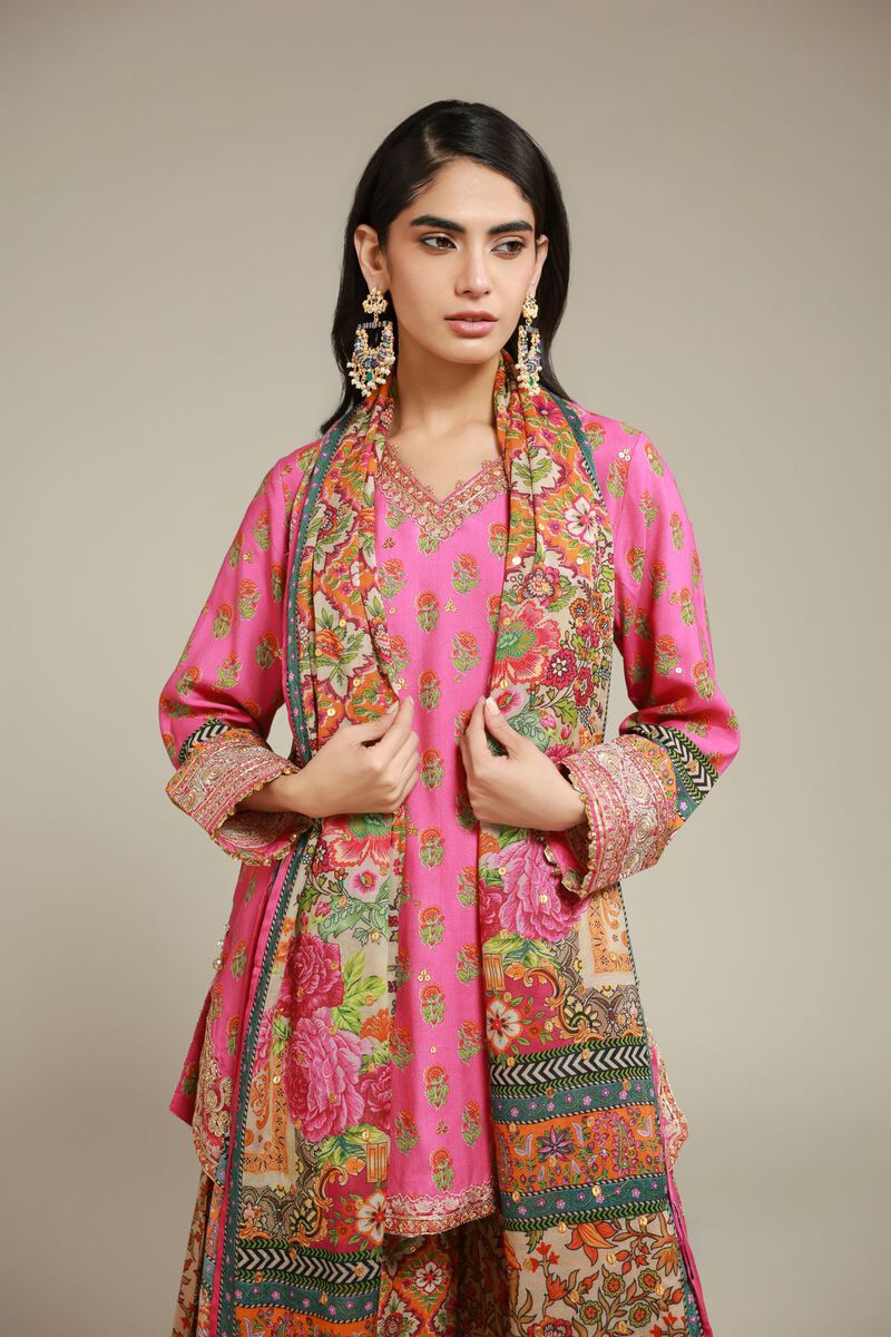 Embroidered | Raw Silk | 3 Piece Co-ord Set | USD 145.00