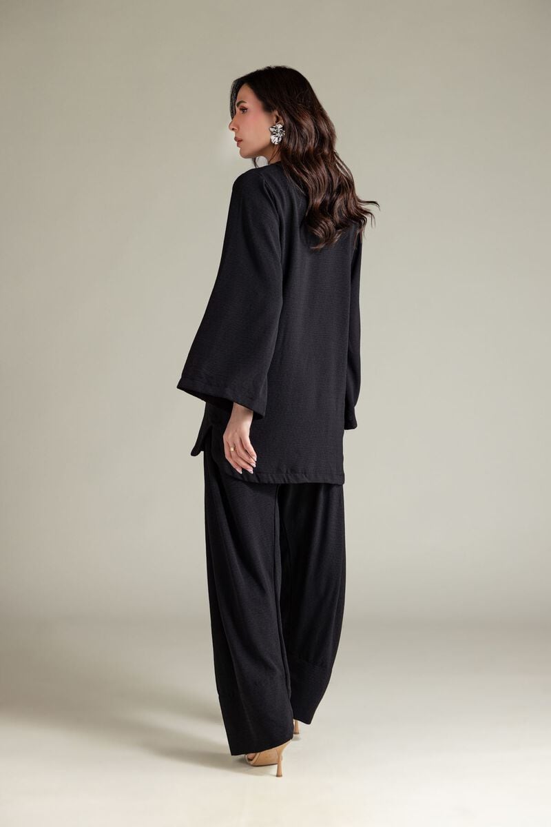 Dyed | Blended Crinkle | Black Crinkle Kurta | USD 35.00