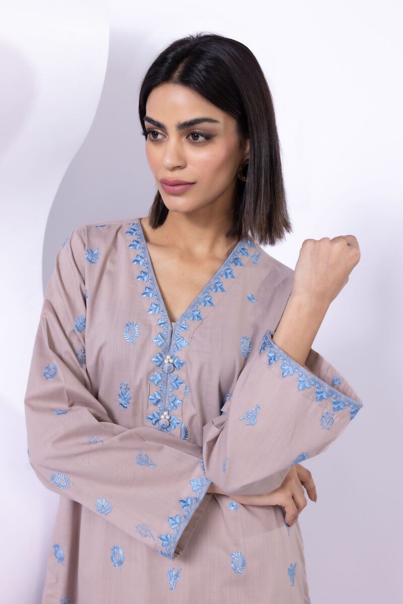 Embroidered | Crosshatch Poplin | Kurta | USD 10.50