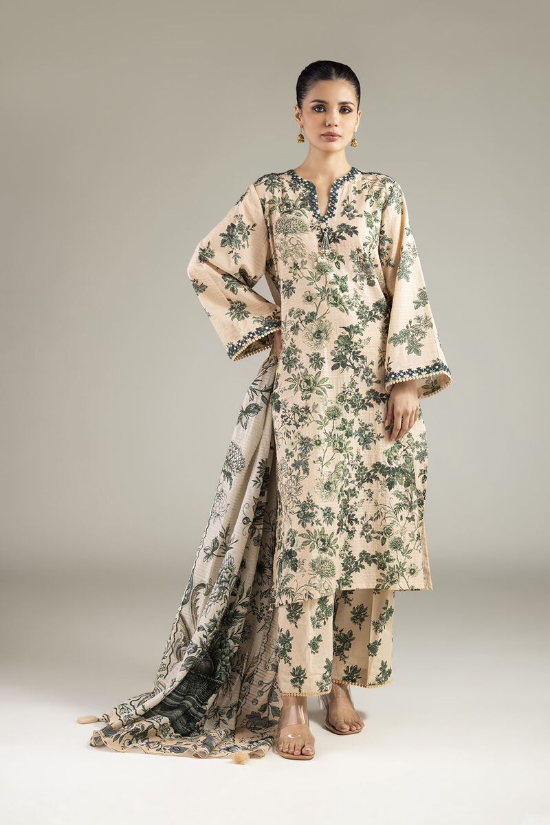 Embroidered | Mesuri Dobby | Tailored Floral 3-Piece | USD 70.00