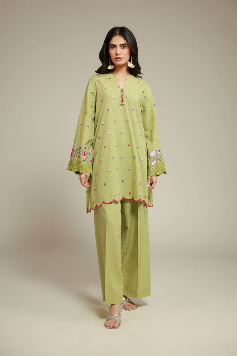 Embroidered | Cotton Dobby | 2-Piece Tailored Set | USD 60.00