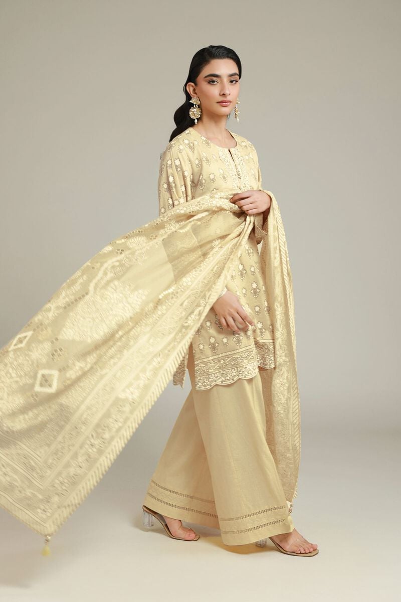 Embroidered | Cambric | Cambric 3-Piece Suit | USD 85.00