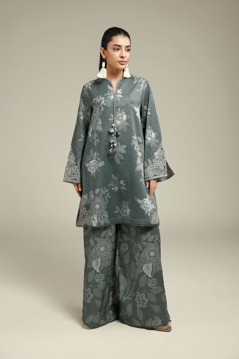 Embroidered | Satin | Tailored 2 Piece | Top and Bottom | USD 60.00