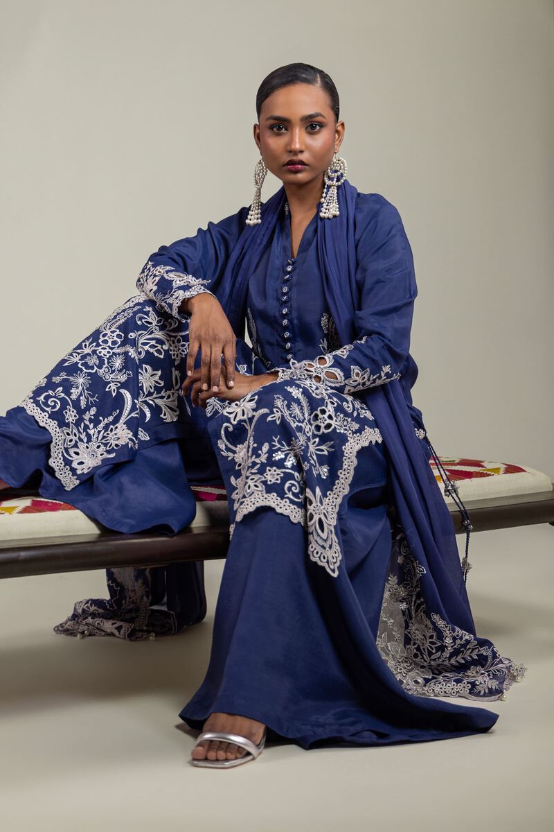 Raw Silk | 3-Piece Embroidered Suit | USD 180.00