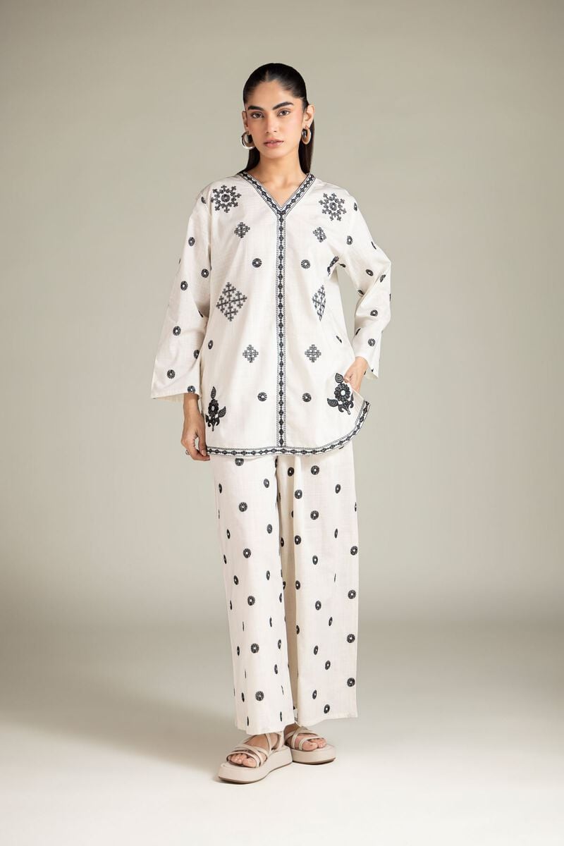 Textured Cotton | Trousers | USD 30.00