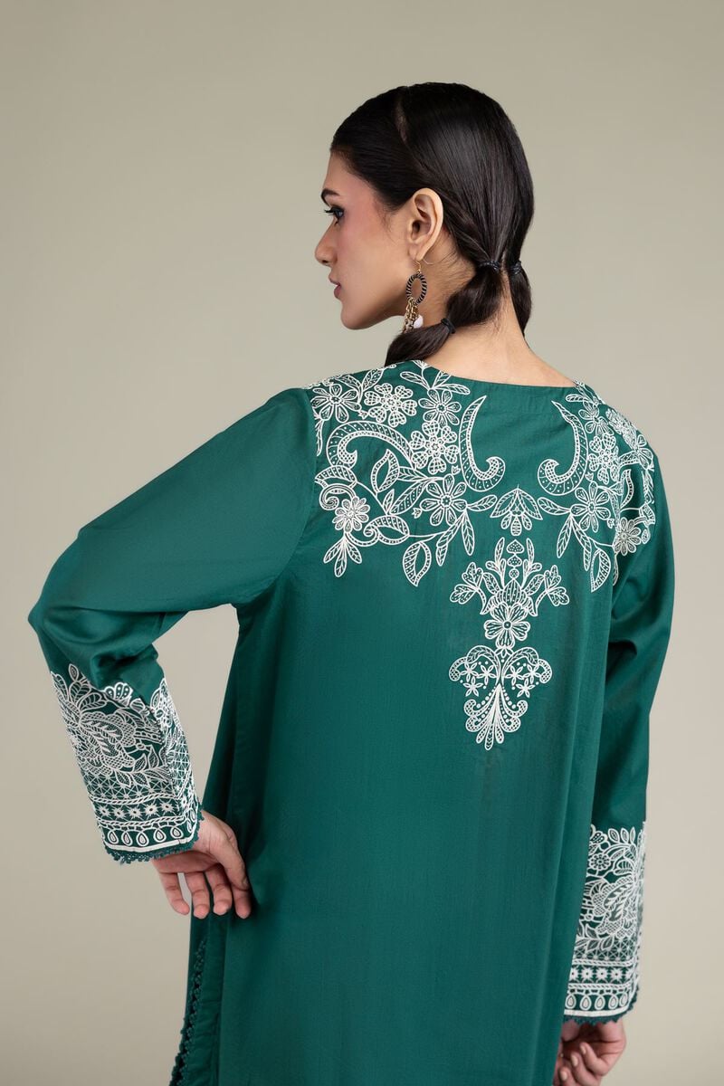 Printed | Cambric | Green Cambric Kurta | USD 40.00