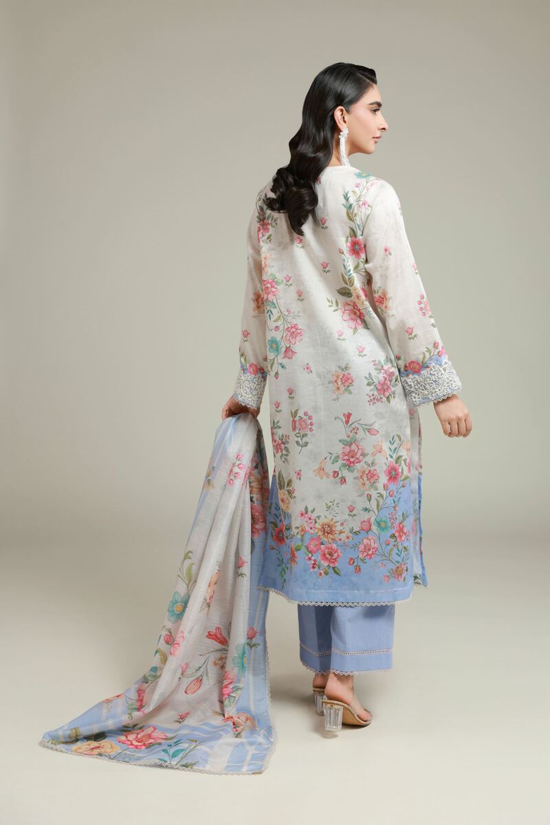 Printed | Satin | Tailored 3 Piece | USD 75.00