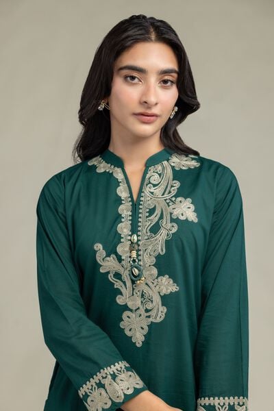 Embroidered | Cambric | Green Cambric Kurta | USD 45.00