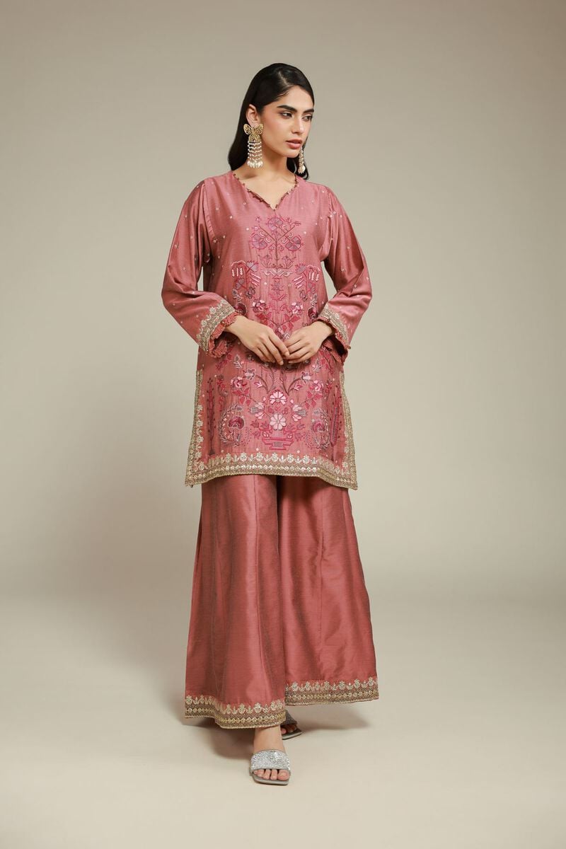 Embroidered | Raw Silk | 2 Piece Co-ord Set | Top and Bottom | USD 85.00