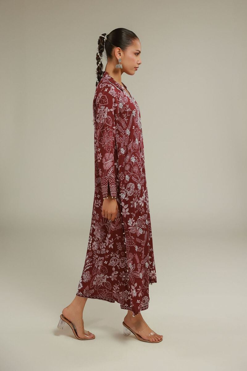 Embroidered | Raw Silk | Regular Floral Pants | USD 30.00