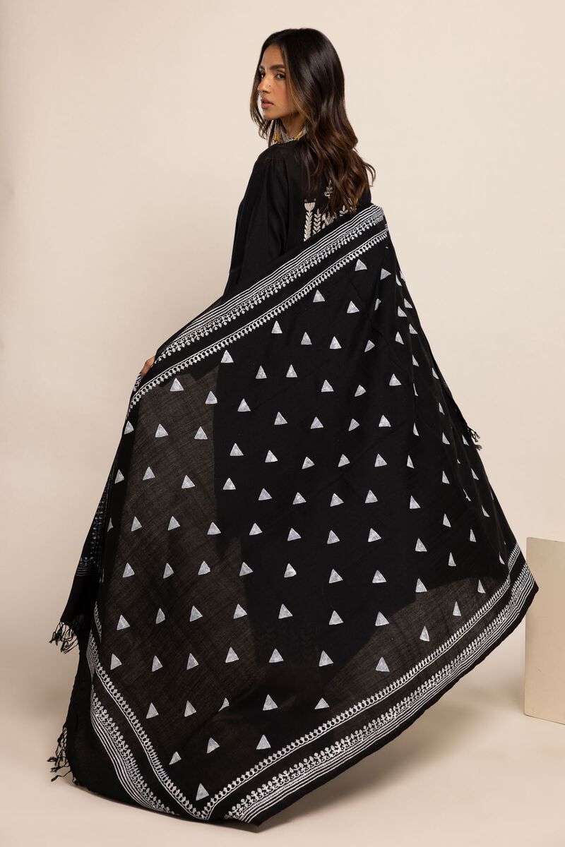 Shawl | Embroidered, BLACK, hi-res image number null