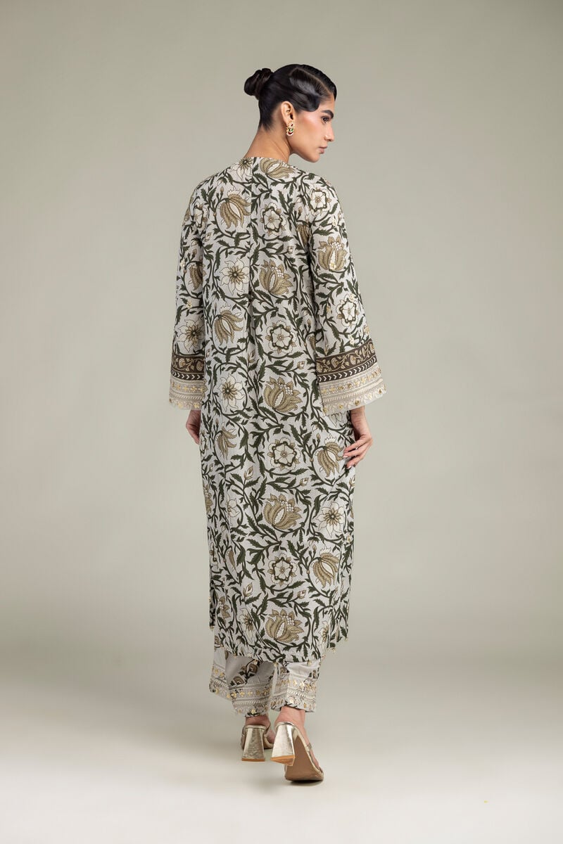 Embroidered | Raw Silk | Floral Silk Kurta | USD 60.00