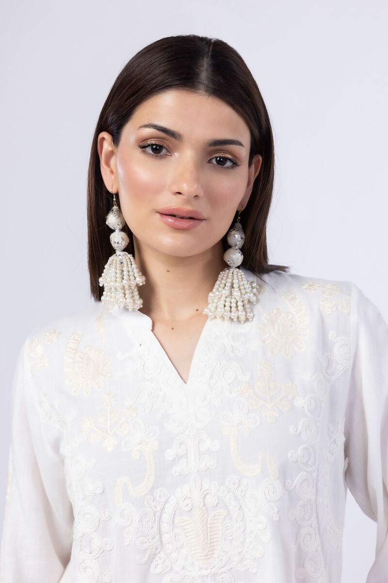Embroidered | Crosshatch Raw Silk | Kurta | USD 22.50