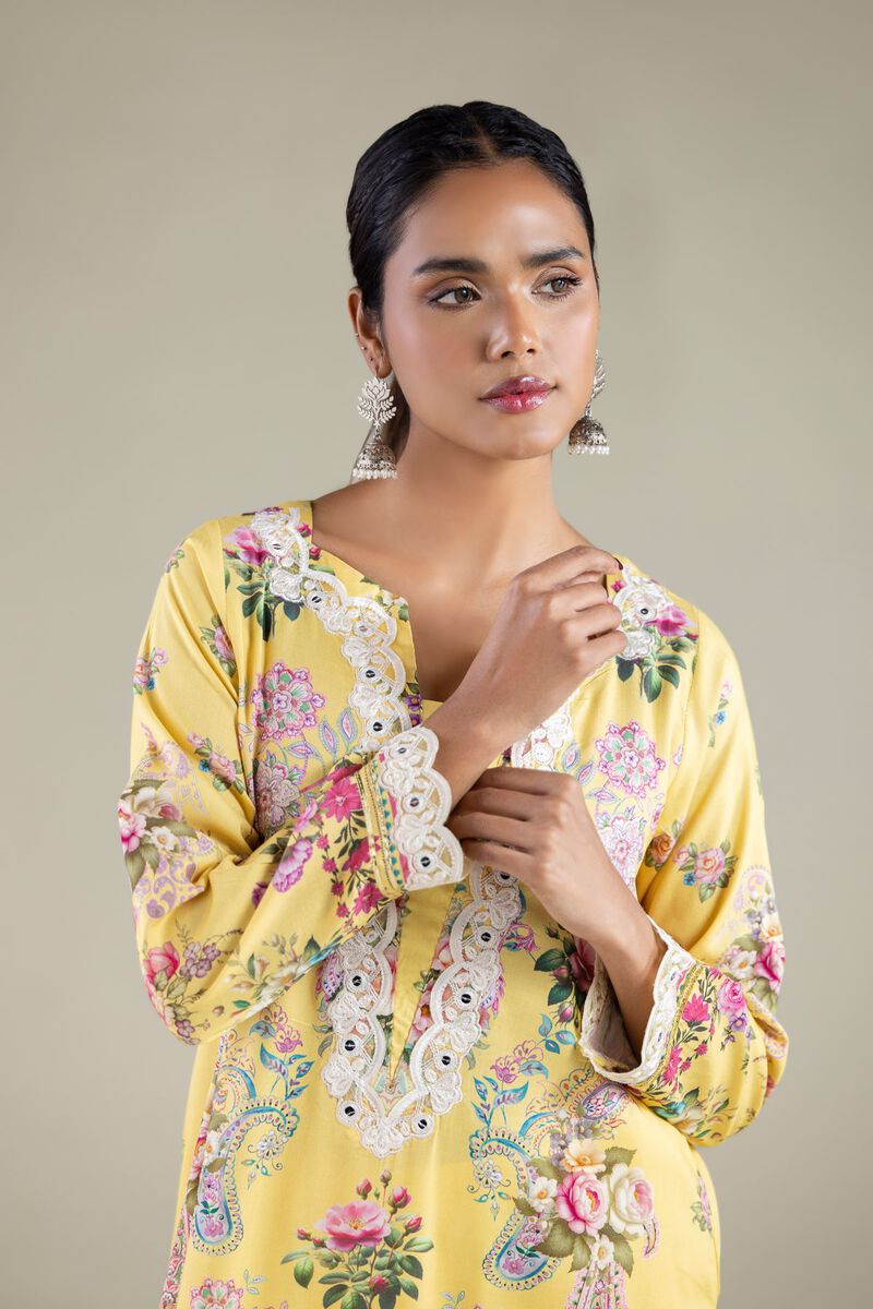 Embroidered | Viscose | Paisley Longline Kurta | USD 40.00