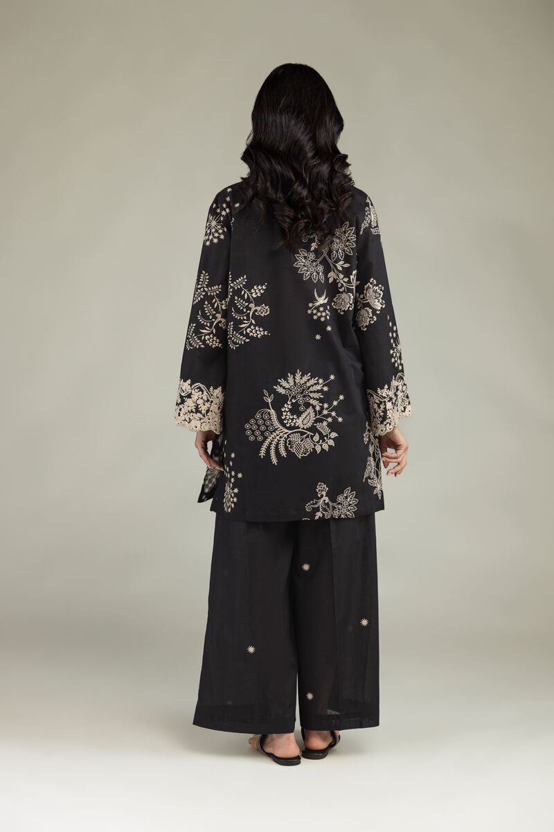 Embroidered | Cambric | Short Black Kurta | USD 35.00