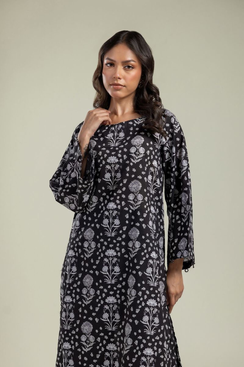Printed | Cambric | Black Floral Kurta | USD 30.00