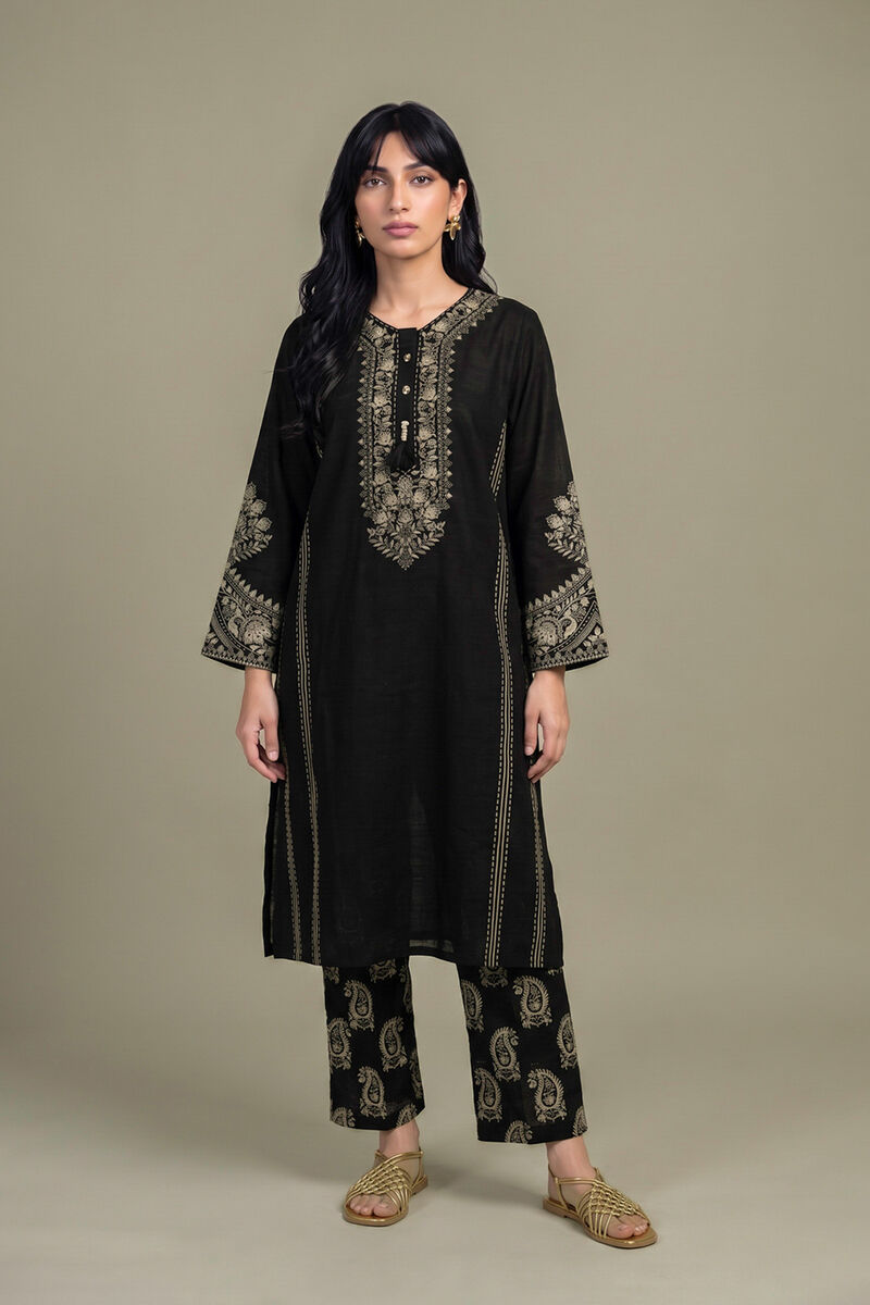 Printed | Light Khaddar | Black Printed Pants | USD 35.00