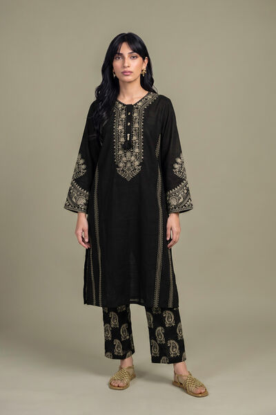 Printed | Light Khaddar | Black Printed Pants | USD 35.00