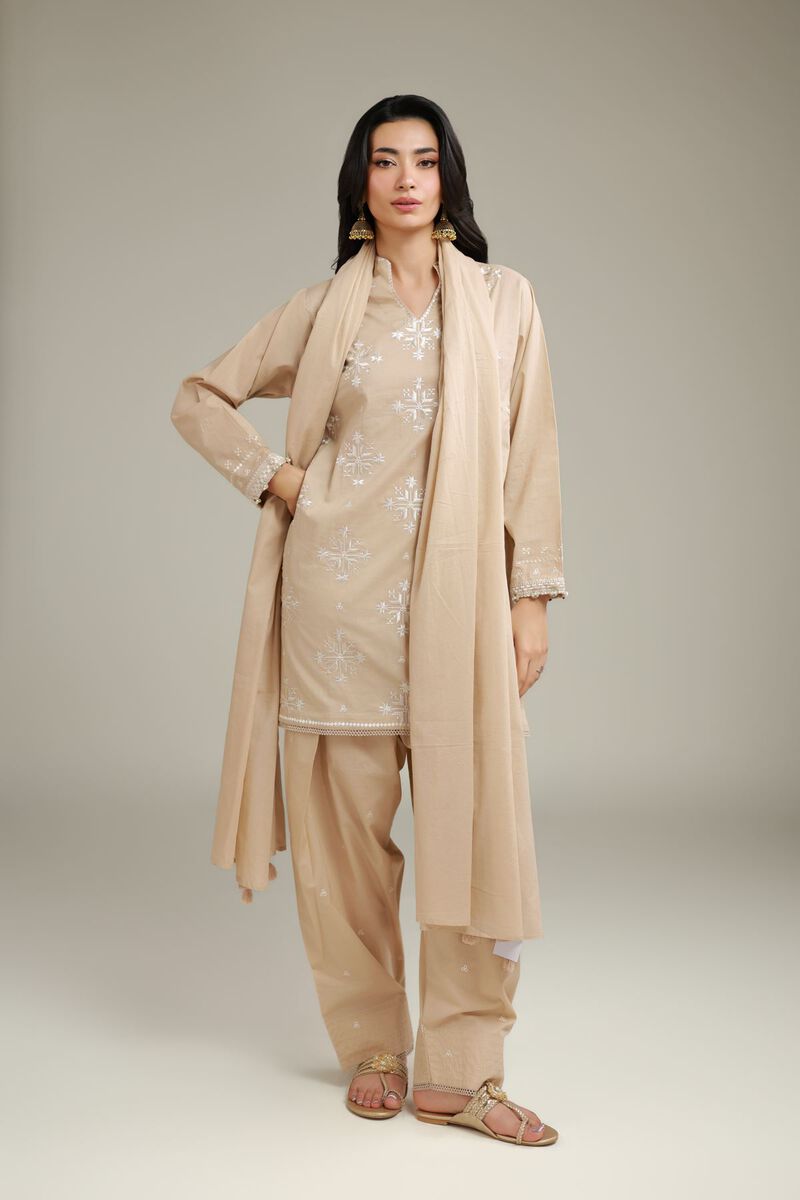 Embroidered | Lawn | Embroidered Beige Dupatta | USD 25.00