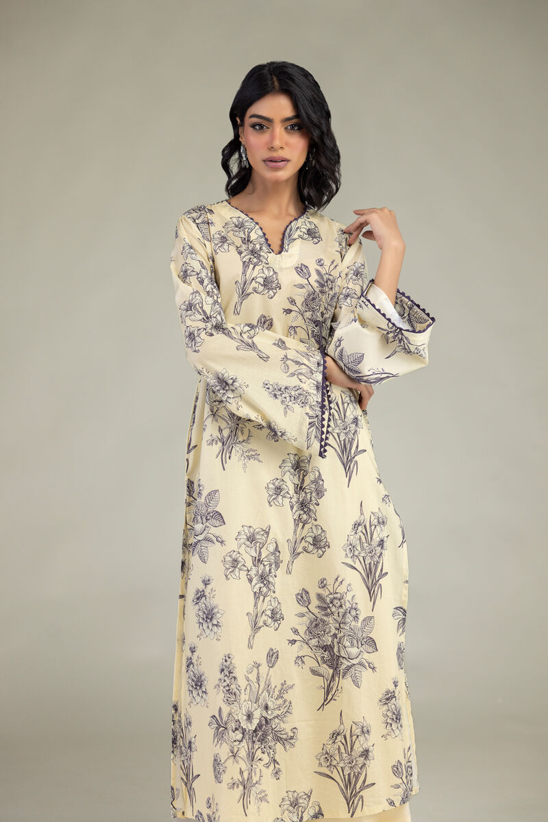 Embroidered | Cambric | Long Floral Kurta | USD 35.00