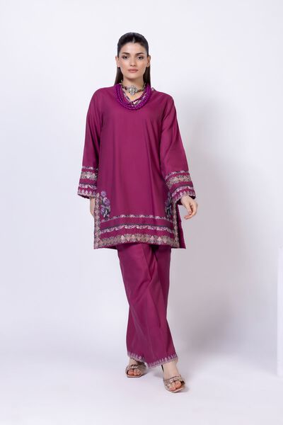 Embroidered | Viscose Oak Silk | Pants | USD 25.00