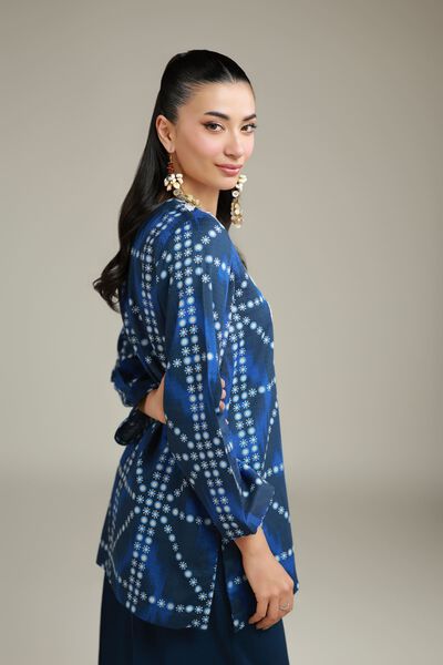 Embroidered | Cotton Dobby | Blue Cotton Kurta | USD 30.00