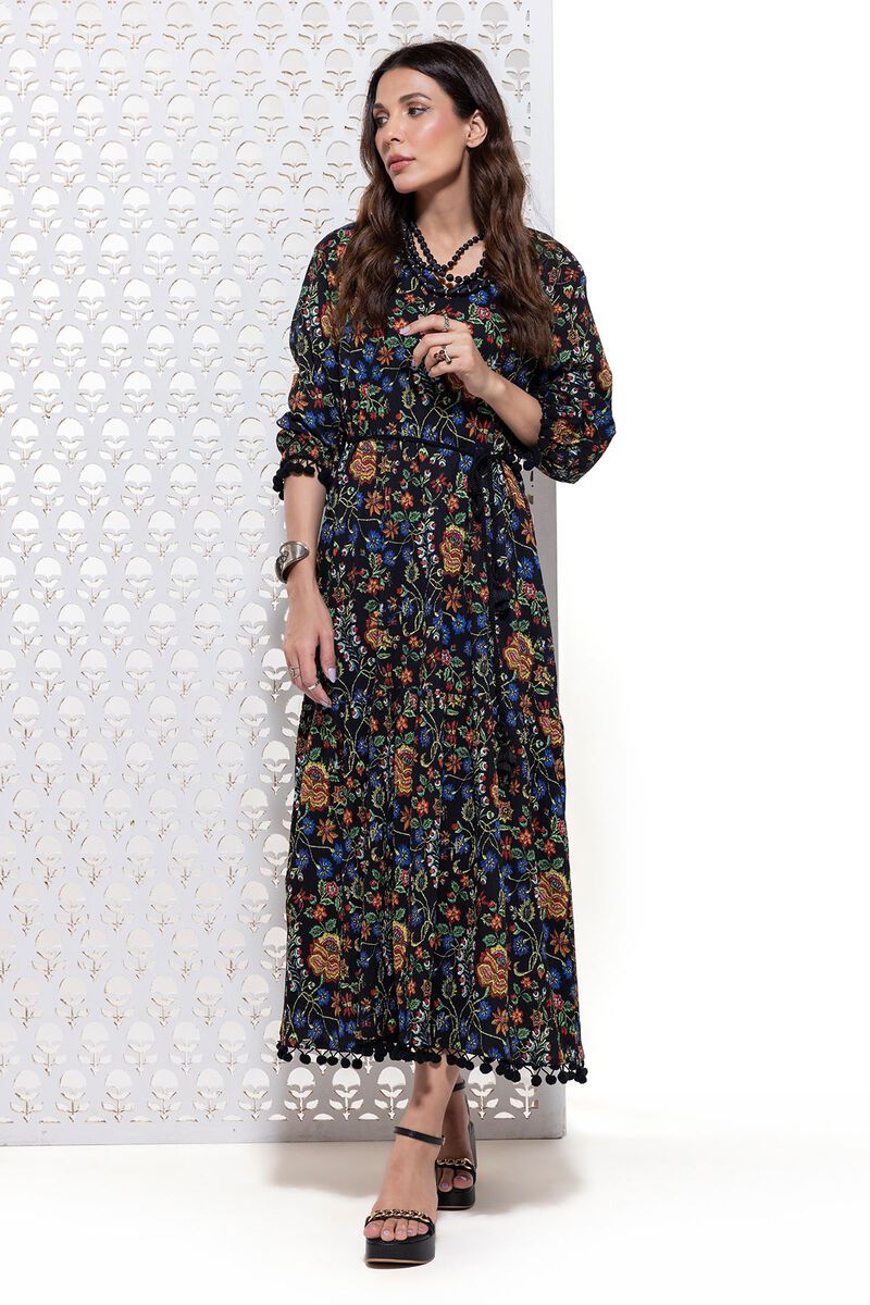 Printed | Ripple Crinkle | Maxi Dress | null